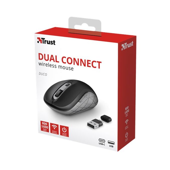 Periferice PC - Mouse wireless, 1600 dpi, negru, Trust Periferice PC - Mouse wireless, 1600 dpi, negru, Trust