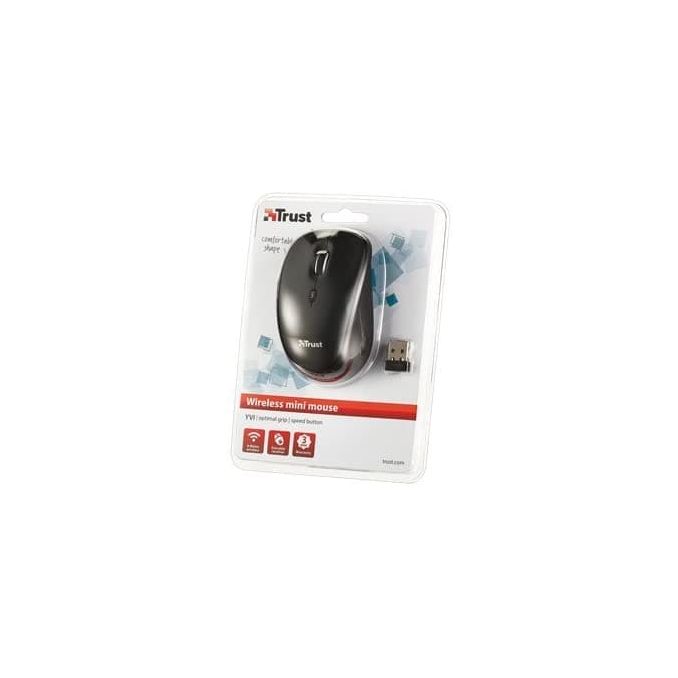 Periferice PC - Mouse wireless, 1600 dpi, negru, Trust Yvi