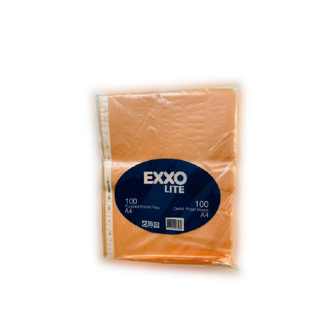 Folii plastic - Folii de protectie A4, 40 microni, 100 buc/set, portocaliu transparent, Exxo Folii plastic - Folii de protectie A4, 40 microni, 100 buc/set, portocaliu transparent, Exxo