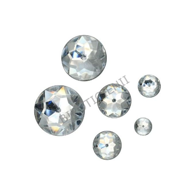 Accesorii creatie, strasuri/diamante acrilice, Ø 10mm, 85 buc/set, cristal, Meyco