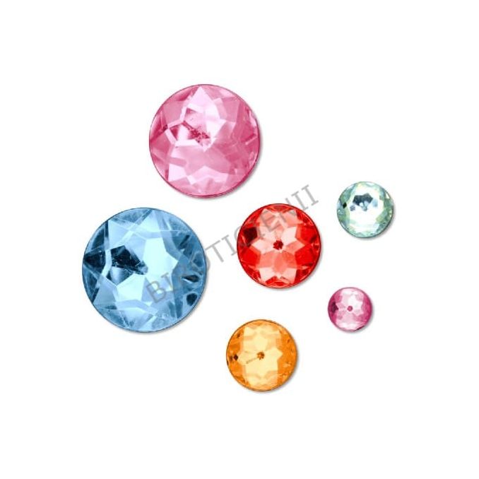 Accesorii creatie, strasuri/diamante acrilice, Ø 6-18mm, 230 buc/set, diferite culori, Meyco