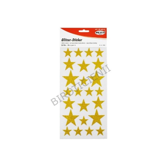 Accesorii creatie, stickere buretate stelute glitter, 1.5mm, 24 buc/set, diferite marimi, auriu, Meyco Accesorii creatie, stickere buretate stelute glitter, 1.5mm, 24 buc/set, diferite marimi, auriu, Meyco
