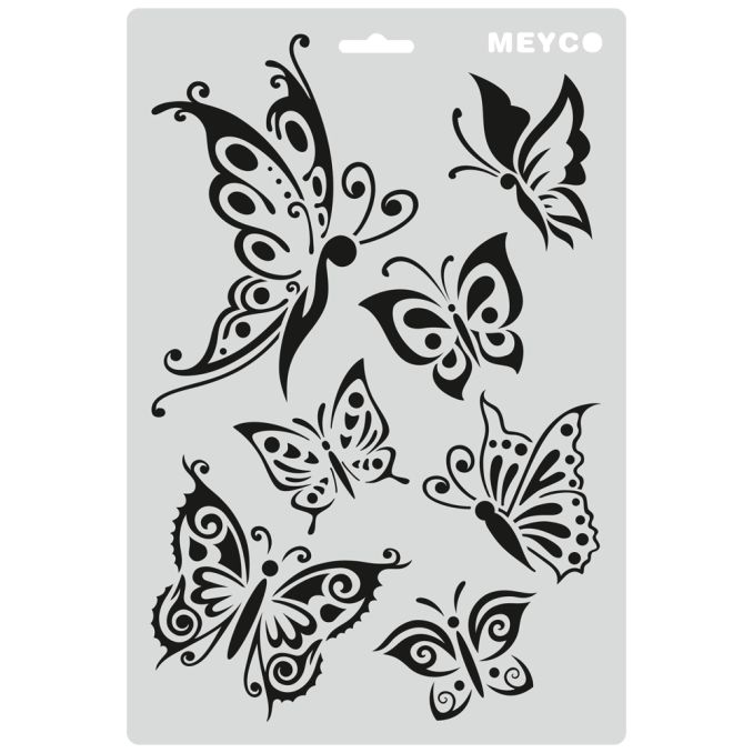 Accesorii creatie, sablon fluturi, A4 (31x21cm), plastic, Meyco