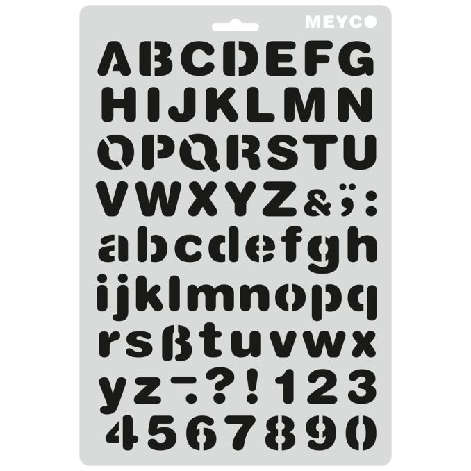 Accesorii creatie, sablon litere si cifre bolduite, (H) caracter 23mm, A4 (31x21cm), plastic, Meyco