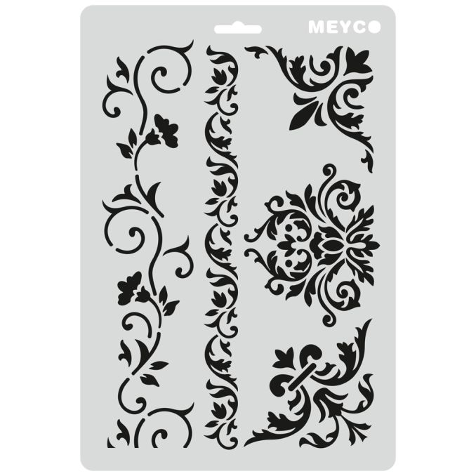 Accesorii creatie, sablon margini florale, A4 (31x21cm), plastic, Meyco Accesorii creatie, sablon margini florale, A4 (31x21cm), plastic, Meyco