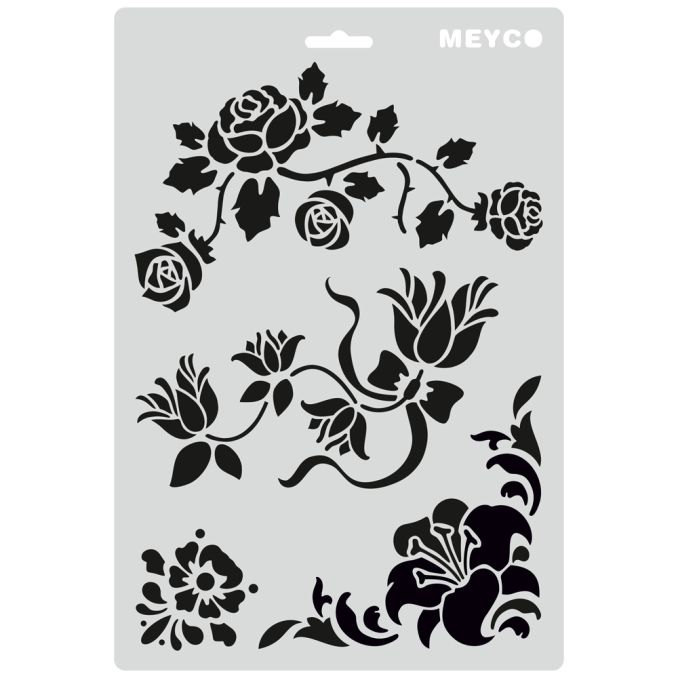 Accesorii creatie, sablon flori, A4 (31x21cm), plastic, Meyco
