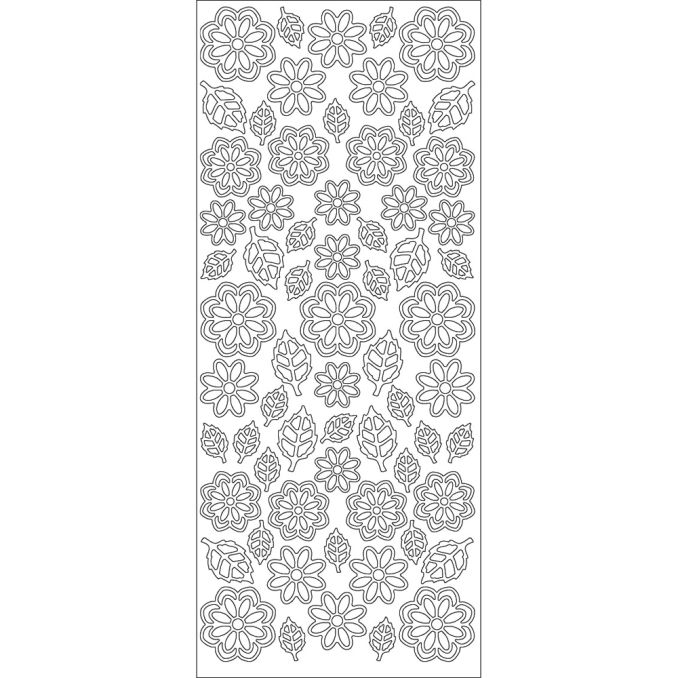 Accesorii creatie, stickere flori/frunze, 23x10 cm, auriu, Meyco