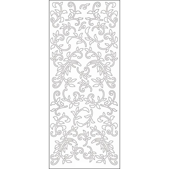 Accesorii creatie, stickere florale, 23x10cm, argintiu, Meyco