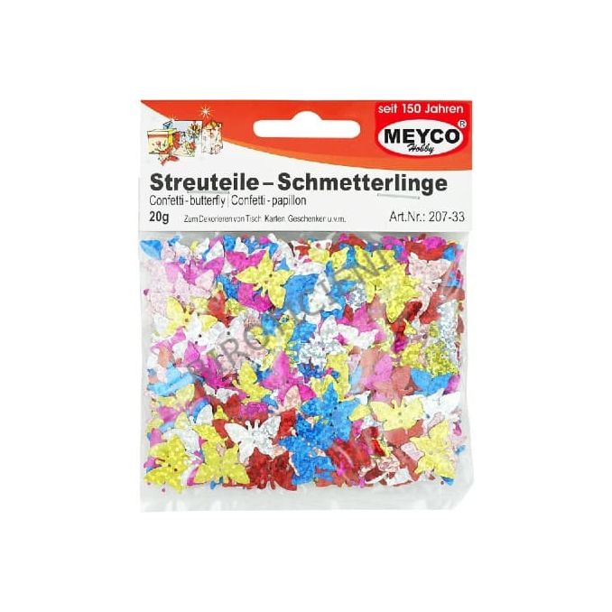 Accesorii creatie, paiete/confetti fluturi, 20g, diferite culori, Meyco Accesorii creatie, paiete/confetti fluturi, 20g, diferite culori, Meyco
