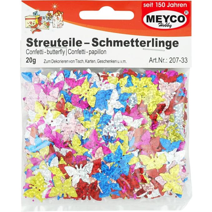 Accesorii creatie, paiete/confetti fluturi, 20g, diferite culori, Meyco