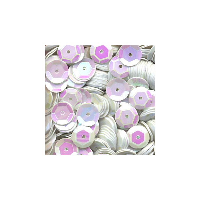 Accesorii creatie, paiete hexagonale, Ø 6mm, 1400 buc/set, alb, aspect irizat, Meyco