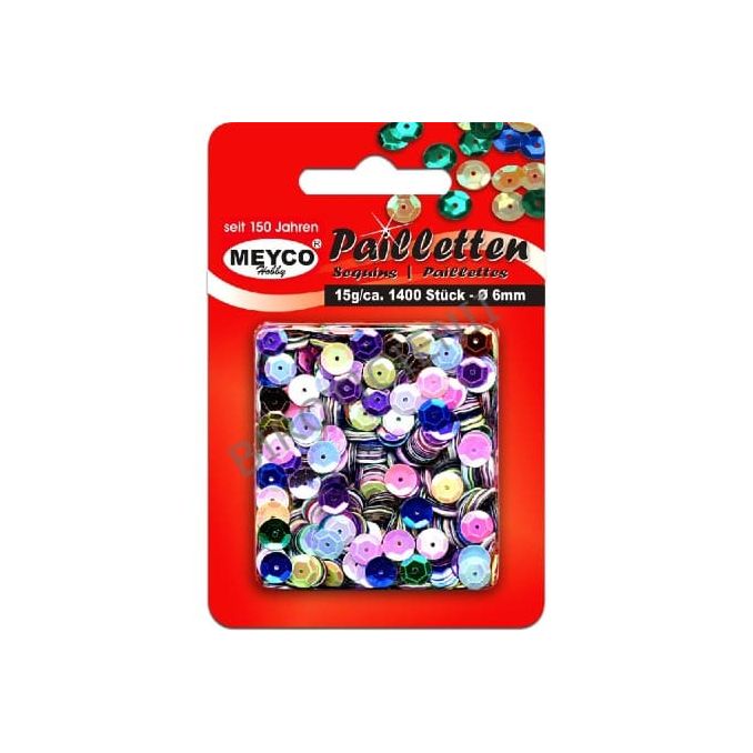 Accesorii creatie, paiete hexagonale, Ø 6mm, 1400 buc/set, negru, Meyco