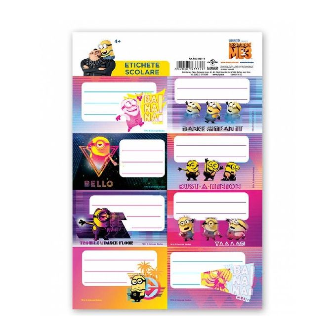 Etichete si stikere - Etichete scolare, 40 buc/set, Minions Etichete si stikere - Etichete scolare, 40 buc/set, Minions