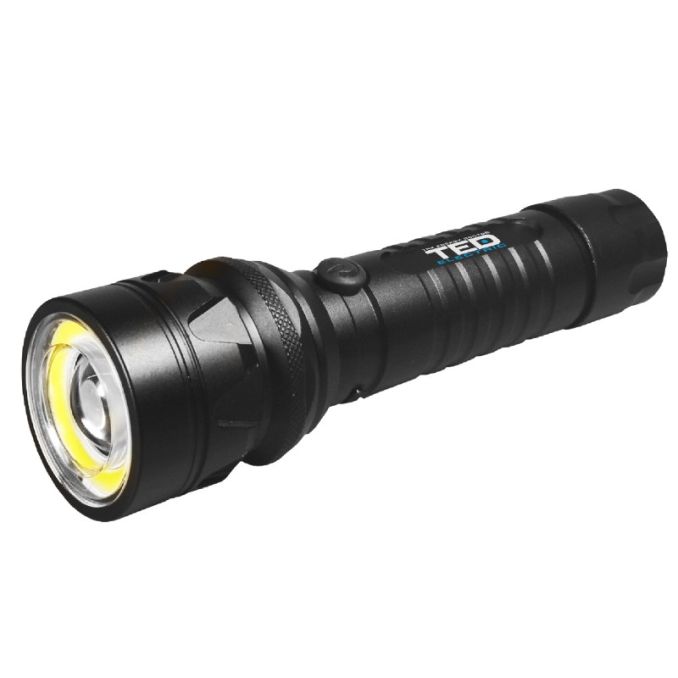 Iluminat si electrice - Lanterna metalica LED cu zoom, rezistenta la apa/socuri, raza 300m, autonomie 5h, putere 10W, TED Electric TL-8092TED