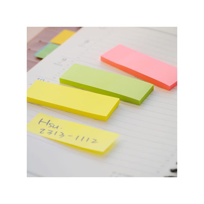 Indecsi autoadezivi - Index autoadeziv din hartie, 76x25mm, 3 culori neon x 50 file/set, Stick'n