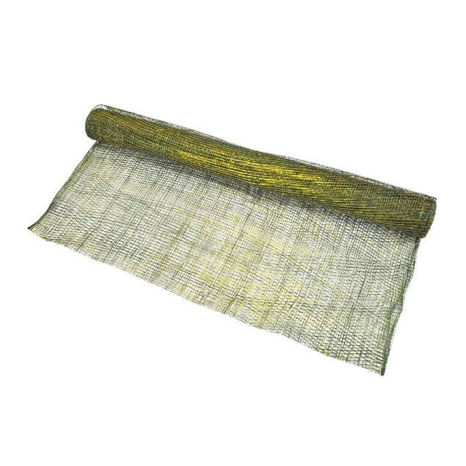 Panza iuta cu fire stralucitoare, 48cmx5m, natur/auriu, Meyco