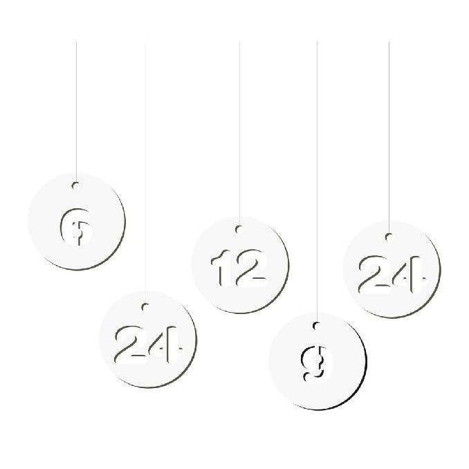 Accesorii creatie/decoratiuni Craciun, Advent Calendar 1-24, Ø 40mm, 24 buc/set, carton, Meyco