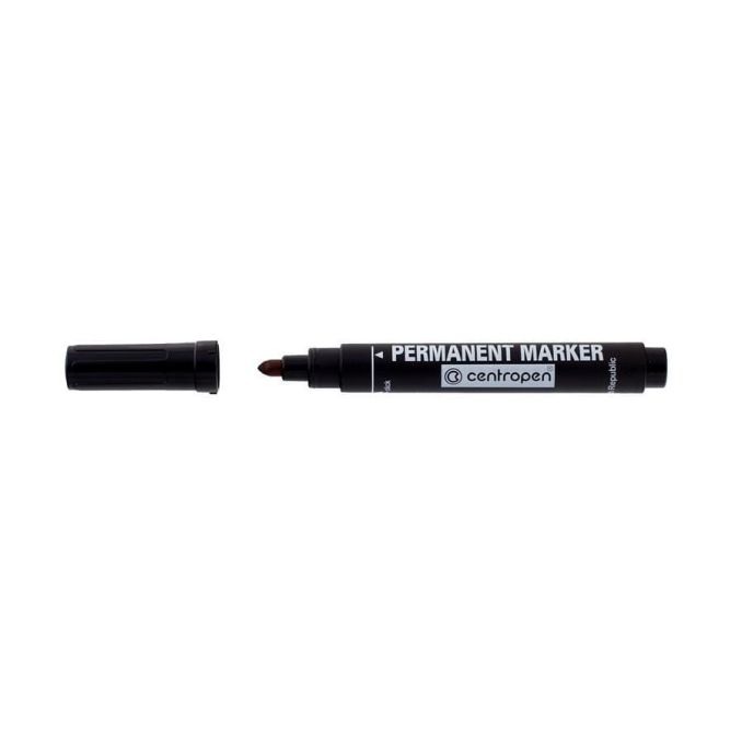 Markere si evidentiatoare - Marker permanent, varf rotund 2.5mm, negru, Centropen 8566