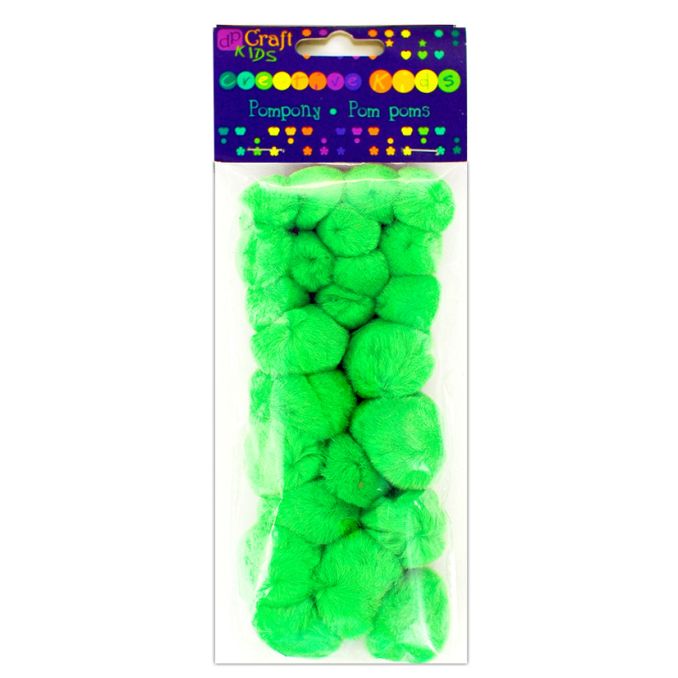 Pom Pom, dimensiuni diferite, 24 buc/set, verde, Dp Craft