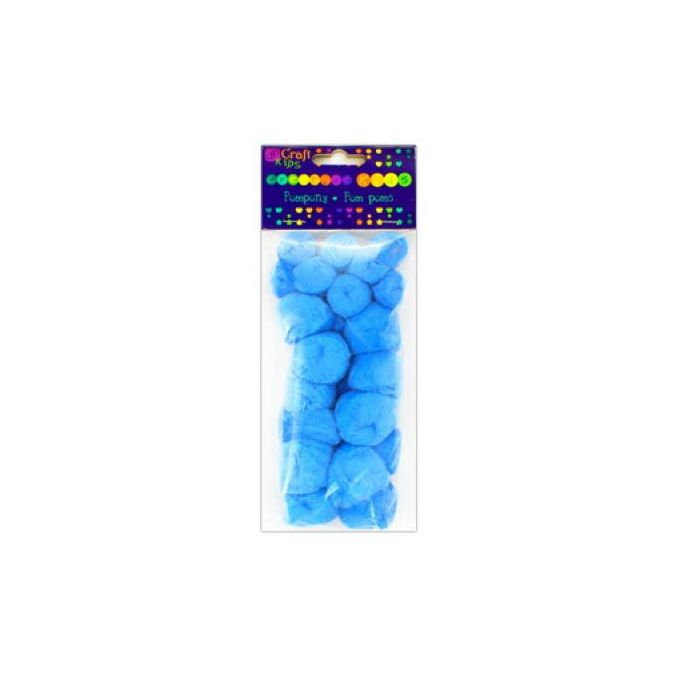 Pom Pom, dimensiuni diferite, 24 buc/set, albastru, Dp Craft Pom Pom, dimensiuni diferite, 24 buc/set, albastru, Dp Craft