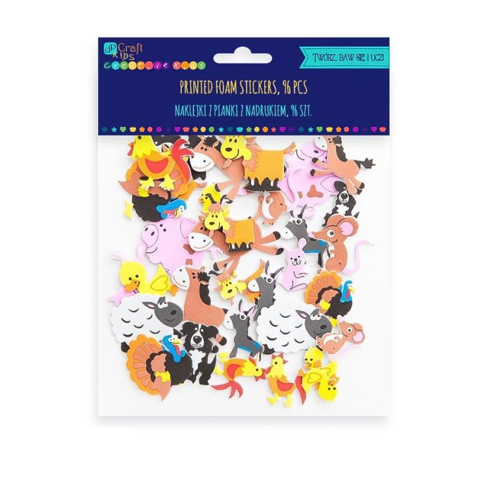 Stickere/abtibilduri din spuma, animale de la ferma, 96 buc/set, Dp Craft