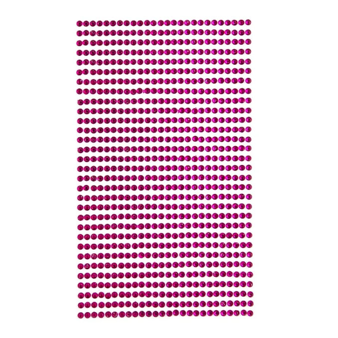 Strasuri/pietre adezive, Ø 3mm, 806 buc/set, fuchsia, Dp Craft