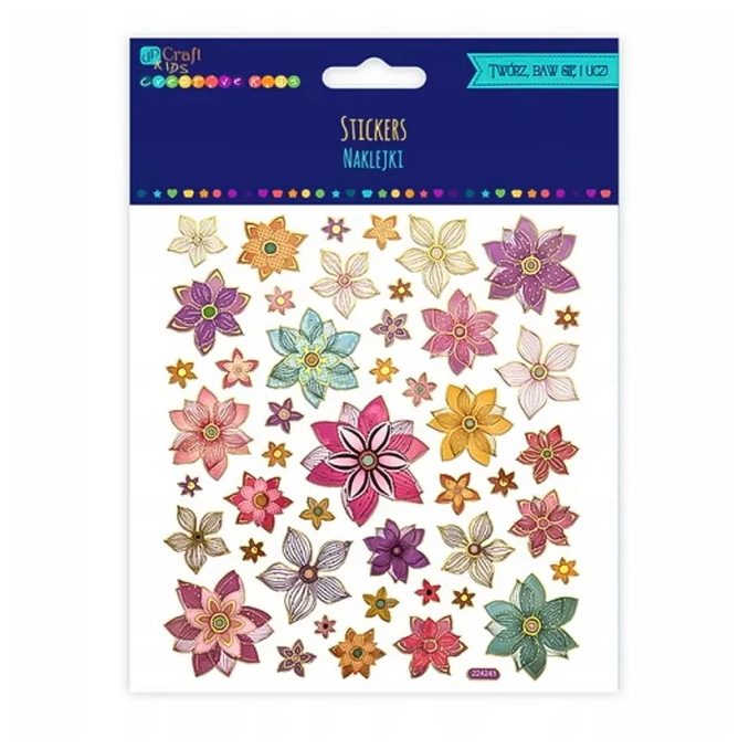 Stickere/abtibilduri, flori, 46 buc/set, Dp Craft