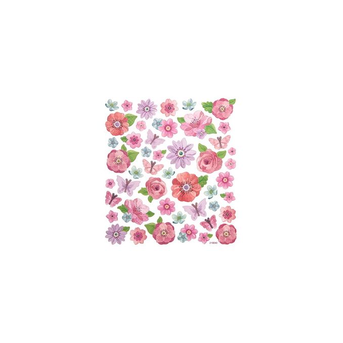 Stickere/abtibilduri cu sclipici, flori, 46 buc/set, Dp Craft Stickere/abtibilduri cu sclipici, flori, 46 buc/set, Dp Craft
