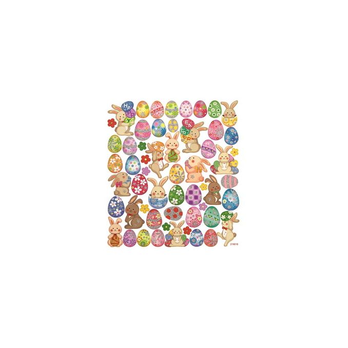 Stickere/abtibilduri cu sclipici, iepurasi si oua de Paste, 56 buc/set, Dp Craft Stickere/abtibilduri cu sclipici, iepurasi si oua de Paste, 56 buc/set, Dp Craft