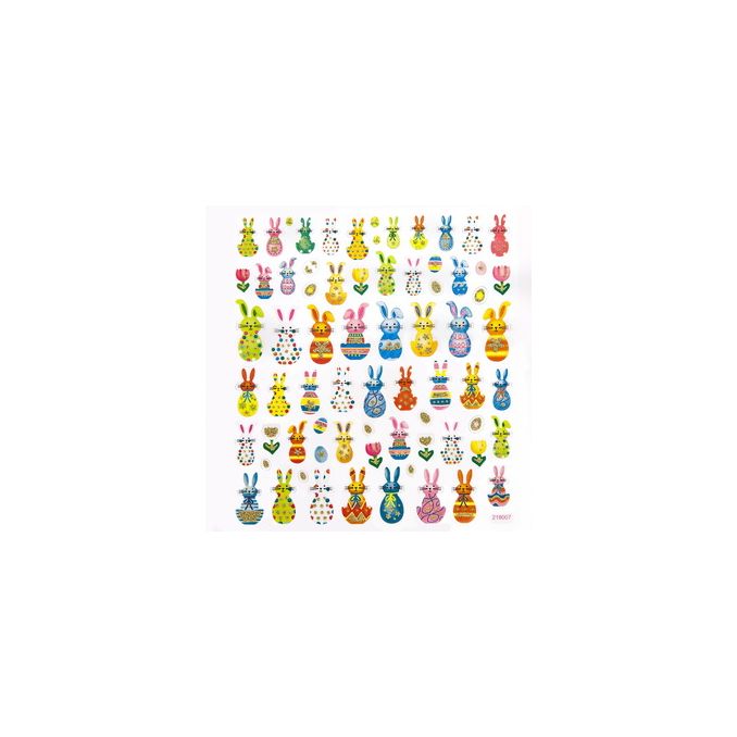 Stickere/abtibilduri cu sclipici, iepurasi de Paste, 71 buc/set, Dp Craft Stickere/abtibilduri cu sclipici, iepurasi de Paste, 71 buc/set, Dp Craft
