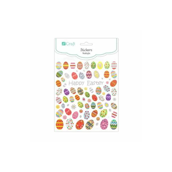 Stickere/abtibilduri cu sclipici, oua de Paste, 80 buc/set, Dp Craft