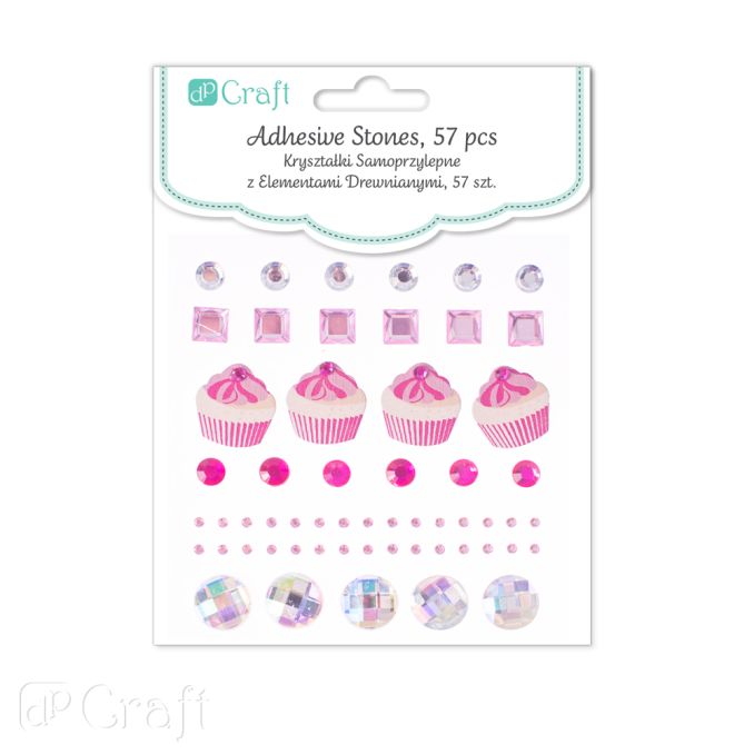 Strasuri/pietre adezive, prajiturele, 57 buc/set, Dp Craft