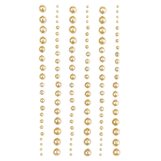 Perle adezive, Ø 2/3/4/5/6mm, 120 buc/set, auriu, Dp Craft Perle adezive, Ø 2/3/4/5/6mm, 120 buc/set, auriu, Dp Craft