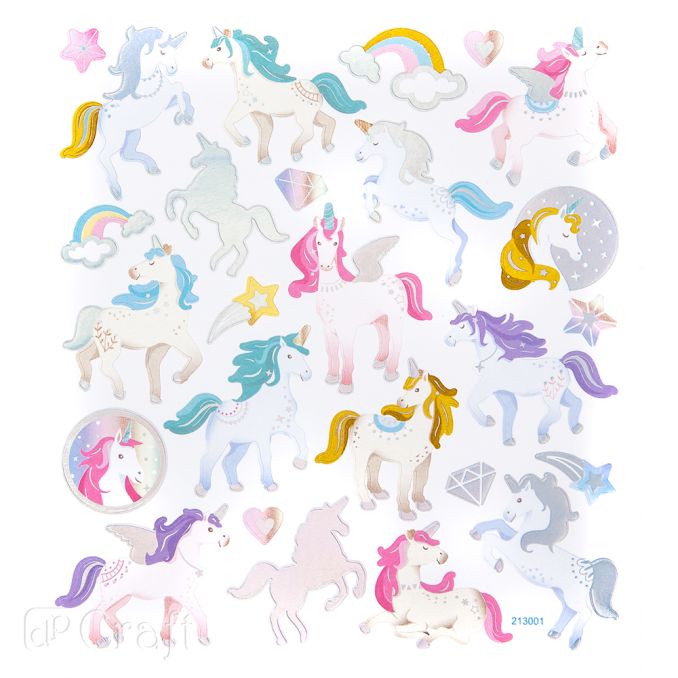 Stickere/abtibilduri, unicorni, 26 buc/set, Dp Craft Stickere/abtibilduri, unicorni, 26 buc/set, Dp Craft