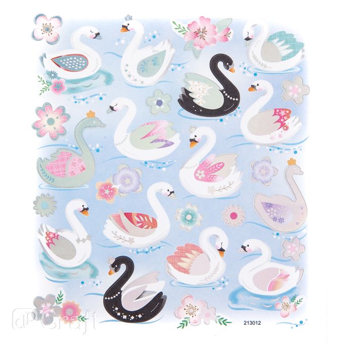 Stickere/abtibilduri, lebede, 27 buc/set, Dp Craft Stickere/abtibilduri, lebede, 27 buc/set, Dp Craft