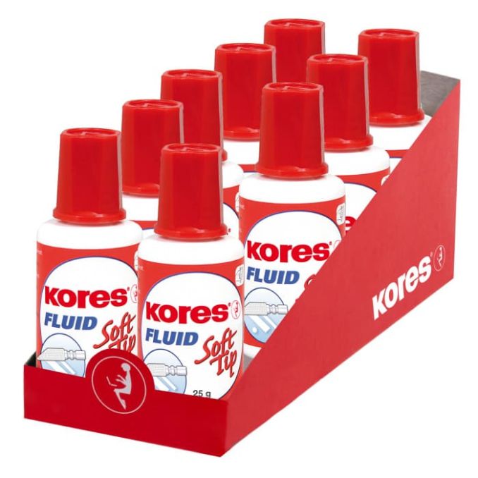 Corectoare si radiere - Fluid corector, pe baza de solvent, cu burete, 25g, Kores