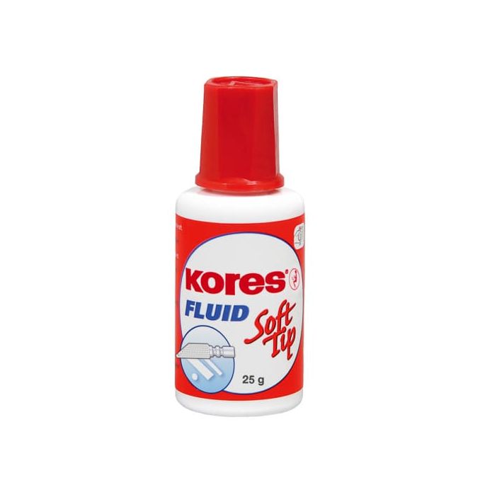 Corectoare si radiere - Fluid corector, pe baza de solvent, cu burete, 25g, Kores