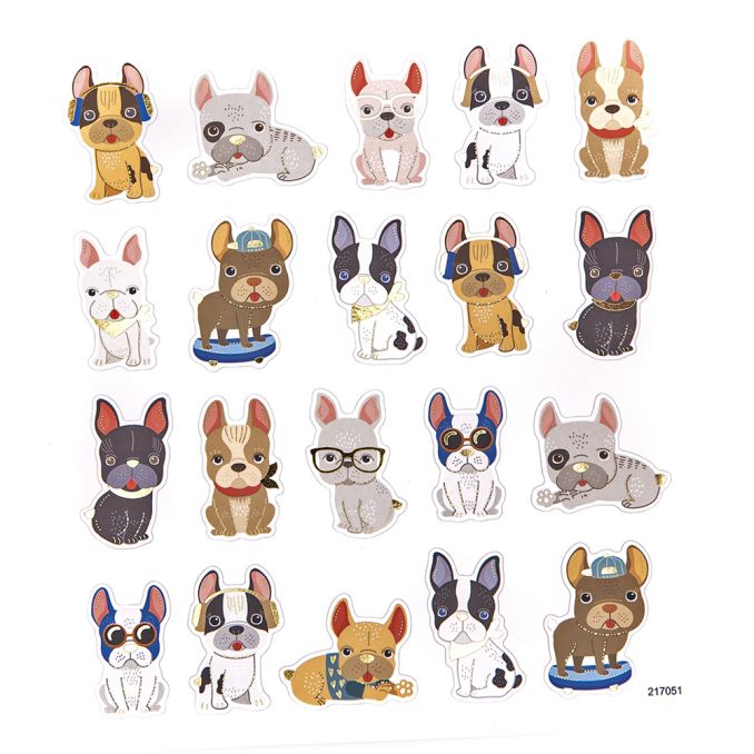 Stickere/abtibilduri, catei bulldog, 20 buc/set, Dp Craft Stickere/abtibilduri, catei bulldog, 20 buc/set, Dp Craft