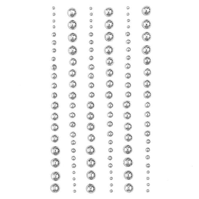 Perle adezive, Ø 2/3/4/5/6mm, 120 buc/set, argintiu, Dp Craft Perle adezive, Ø 2/3/4/5/6mm, 120 buc/set, argintiu, Dp Craft