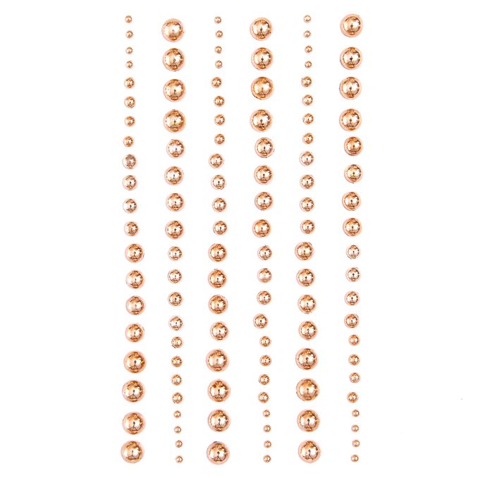 Perle adezive, Ø 2/3/4/5/6mm, 120 buc/set, cupru, Dp Craft Perle adezive, Ø 2/3/4/5/6mm, 120 buc/set, cupru, Dp Craft