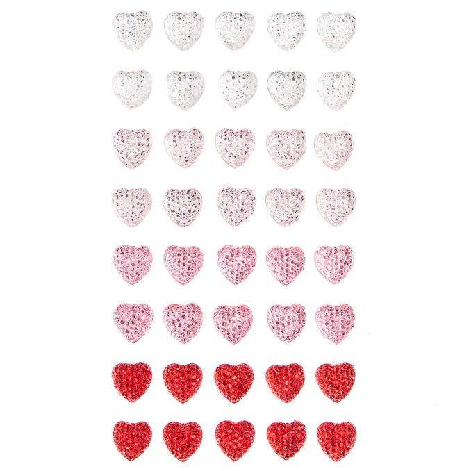 Strasuri/pietre adezive, inimi, Ø 10mm, 40 buc/set, argintiu/roz/rosu, Dp Craft Strasuri/pietre adezive, inimi, Ø 10mm, 40 buc/set, argintiu/roz/rosu, Dp Craft