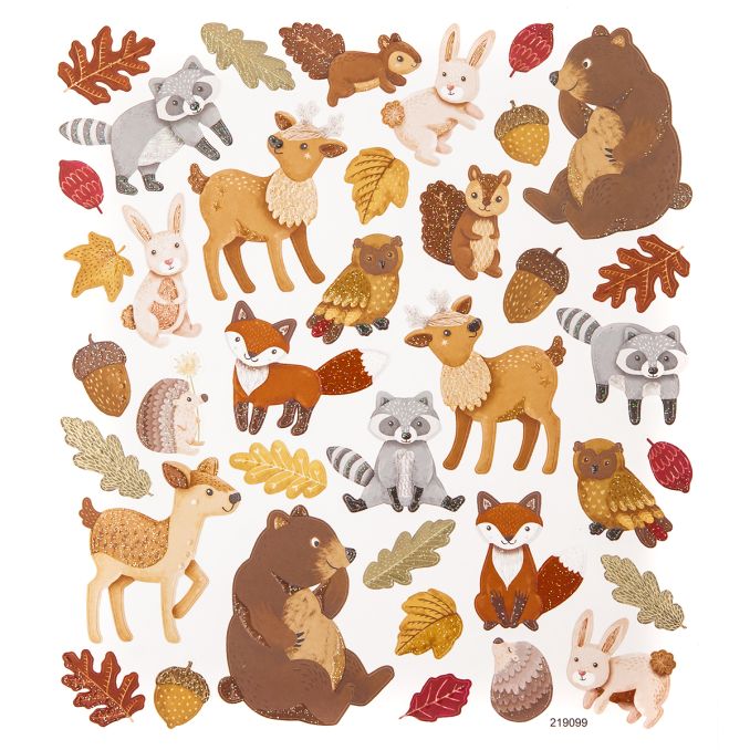 Stickere/abtibilduri cu sclipici, animale din padure, 38 buc/set, Dp Craft Stickere/abtibilduri cu sclipici, animale din padure, 38 buc/set, Dp Craft