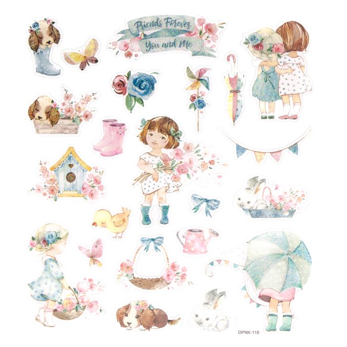 Stickere/abtibilduri cu sclipici, Marisella&me, 22 buc/set, Dp Craft Stickere/abtibilduri cu sclipici, Marisella&me, 22 buc/set, Dp Craft