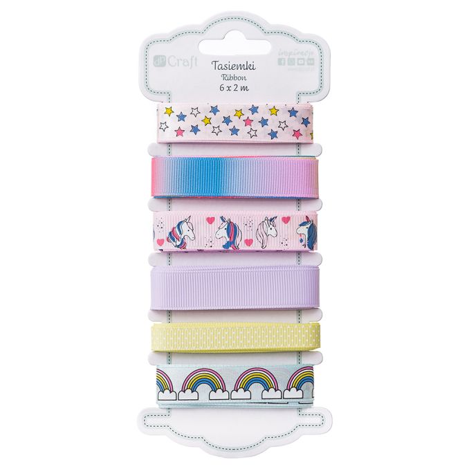Panglica decorativa, 6 modele x 2m/set, rainbow, Dp Craft Panglica decorativa, 6 modele x 2m/set, rainbow, Dp Craft