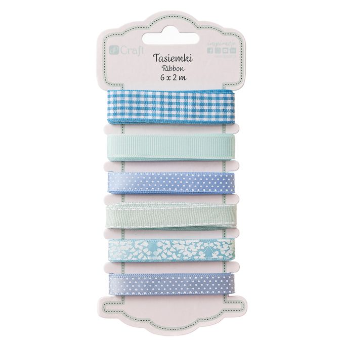 Panglica decorativa, 6 modele x 2m/set, aqua, Dp Craft Panglica decorativa, 6 modele x 2m/set, aqua, Dp Craft