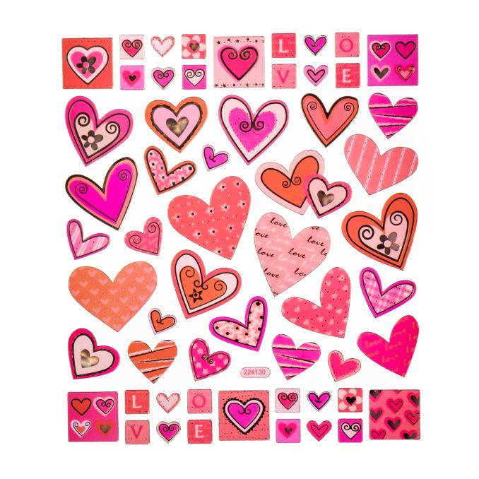 Stickere/abtibilduri, inimi, 57 buc/set, Dp Craft Stickere/abtibilduri, inimi, 57 buc/set, Dp Craft