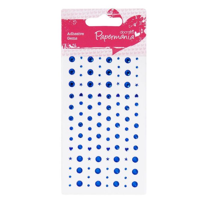 Strasuri/pietre adezive, diferite dimensiuni, 104 buc/set, albastru, Papermania Strasuri/pietre adezive, diferite dimensiuni, 104 buc/set, albastru, Papermania