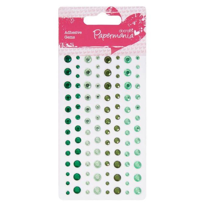 Strasuri/pietre adezive, diferite dimensiuni, 104 buc/set, verde, Papermania Strasuri/pietre adezive, diferite dimensiuni, 104 buc/set, verde, Papermania