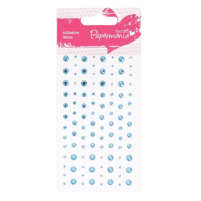 Strasuri/pietre adezive, diferite dimensiuni, 104 buc/set, bleu, Papermania Strasuri/pietre adezive, diferite dimensiuni, 104 buc/set, bleu, Papermania