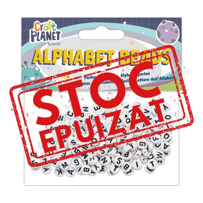 Margele alfabet din plastic, 160 buc/set, alb, Craft Planet Margele alfabet din plastic, 160 buc/set, alb, Craft Planet